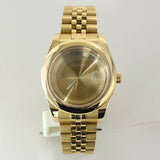 Two Tone Round Edge Watch Case 39mm 36mm Sapphire Crystal Glass For Seiko NH35 NH36 NH38 NH34 Miyota 8215 Movement Presidential Bracelet