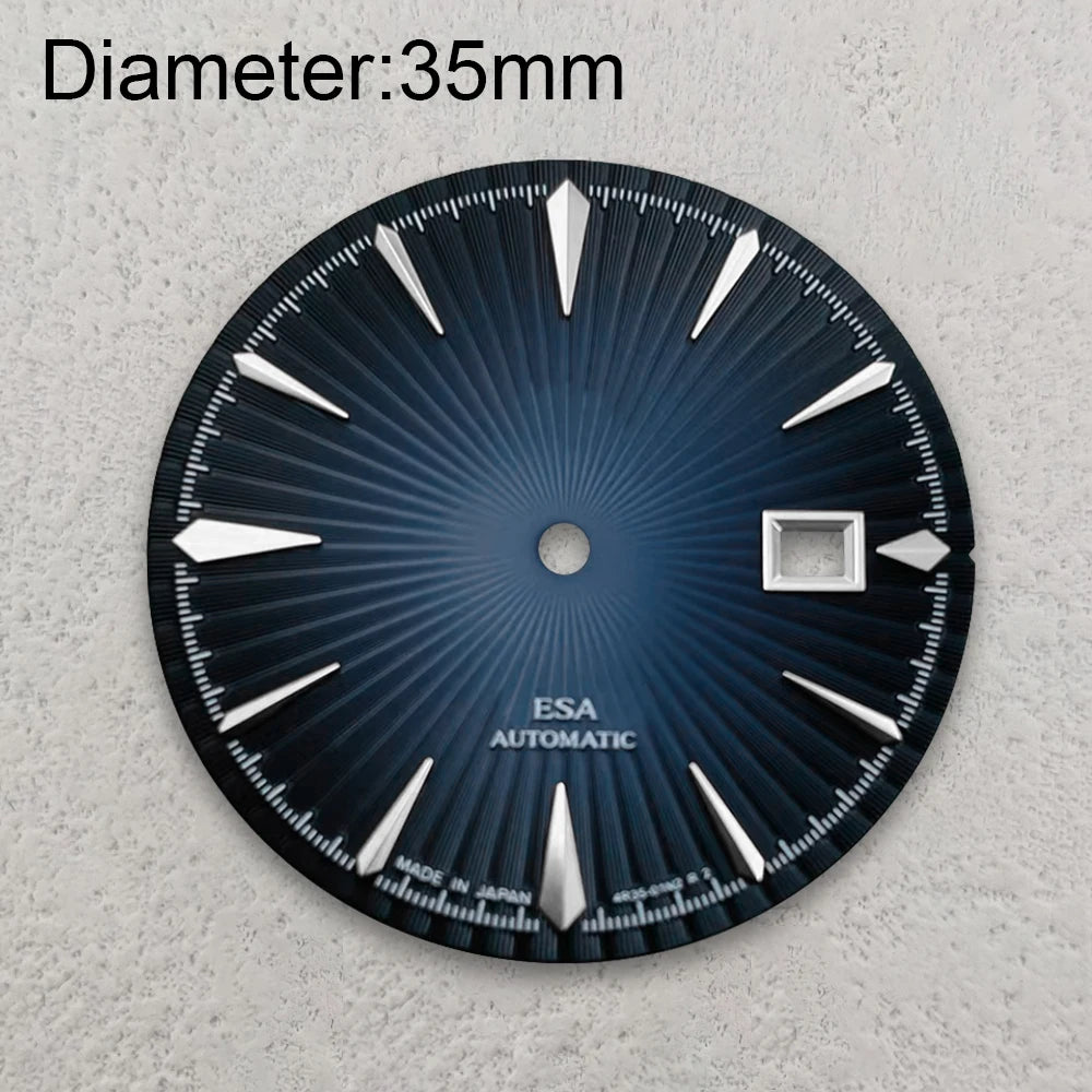 35mm Cocktail Dial Suitable For NH35 Japan Movement Vertical Stripe High Quality Dial Watch Modification Accessories