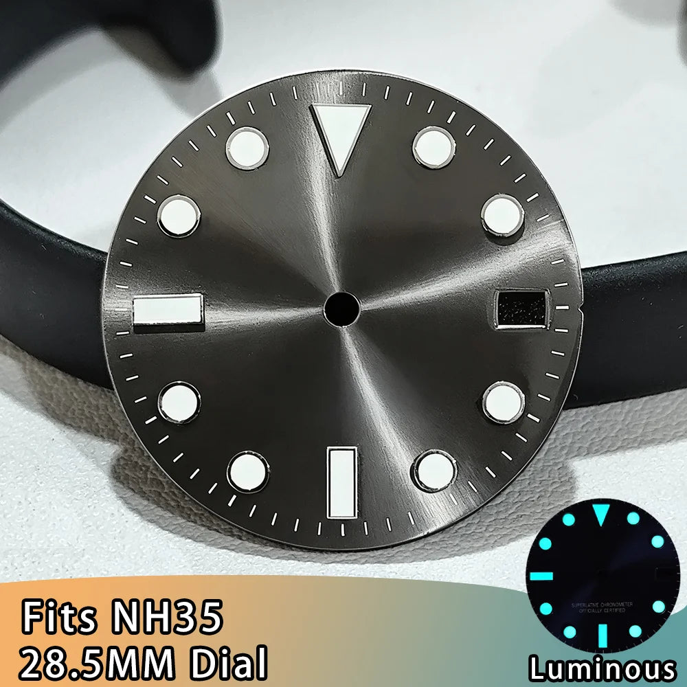 NH35 Dial Watch NH35 SUB Dials 28.5mm Dials Blue Luminous Single Calendar Multi-color Watches Replacement Accessories NH34 Dials
