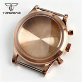 38mm Chronograph Watch Case Fit Miyota OS20/OS21 VK63/VK64 Movt Domed Mineral Glass 3ATM
