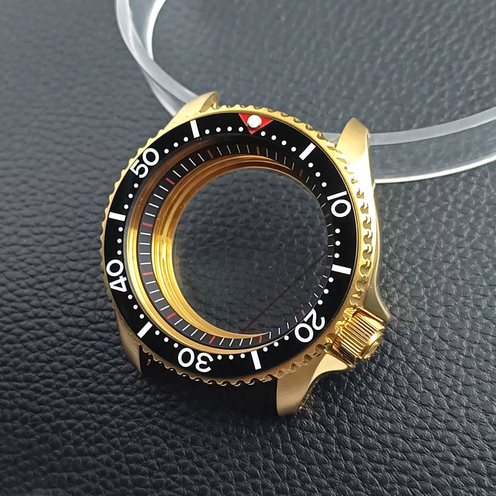 NH35 42mm用ゴールドSkx007ケースモッド 316ローズゴールドスチールケース NH35 NH36ムーブメント/ダイヤルケースプレーンサファイアガラス 22mmストラップウォッチボックス