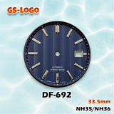 33.5mm GS Logo Dial Multi-Color NH35/NH36 Movement Men's Watch Modification Accessories