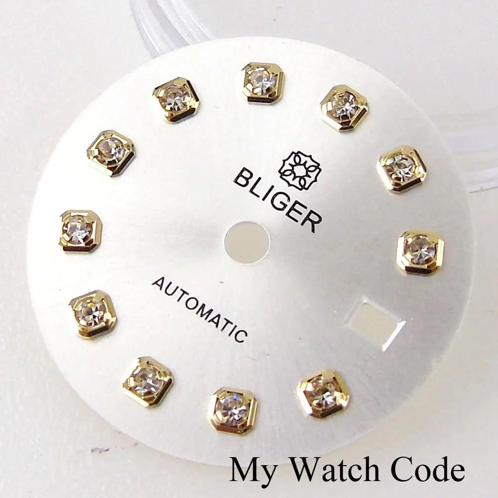 Dial Face fit NH05 NH06 NH07 Watch Movt 20.5mm Sunburst Watch Dial with Rhinestone Markers for 26mm Lady Watch Parts Mod