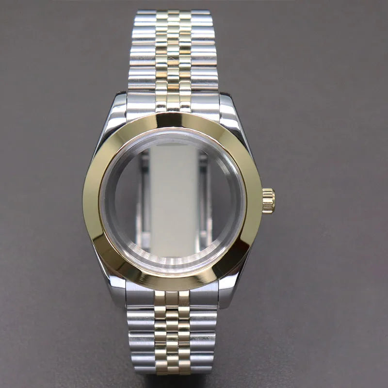 Explorer Watch Case 36mm/39mm Silver Rose Gold yellow Gold Two tone Sapphire 316L stainless Steel For Nh35 Nh36 NH34 NH38 Nh70 Miyota 8215 8285Movement