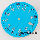 40mm Square Watch Case Glass Back Rubber Strap Dial Hands Set Fit NH35A NH36A Automatic Movement Sapphire Glass