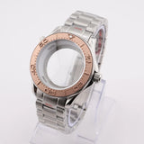 42mm NH35 Stainless Steel Seamaster Watch Case Mineral/Sapphire Glass Black Ceramics Bezel Insert with Bracelet for Seiko Mod Seamaster Build Parts