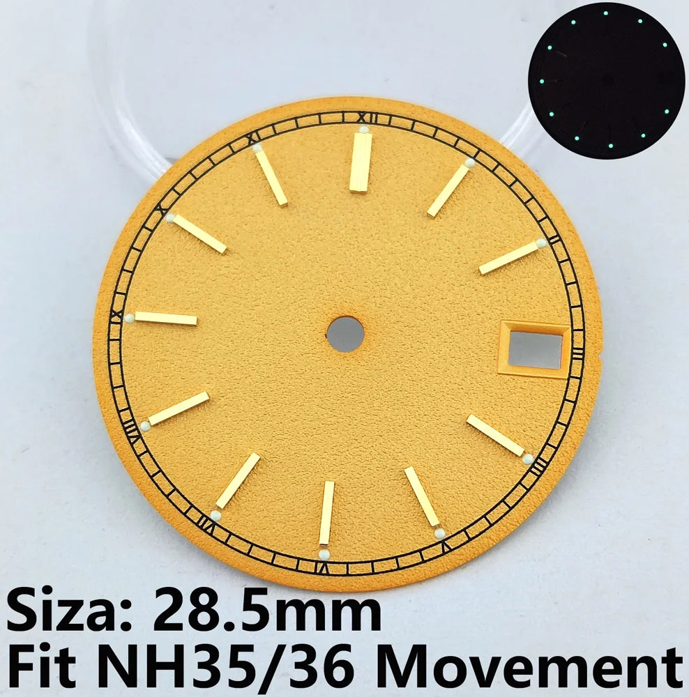 28.5mm Dial NH35 Dial NH36 Gold Watch Dial Blue Dial Color Dial Luminous Dial LOGO Suitable For NH35/NH36 Movement