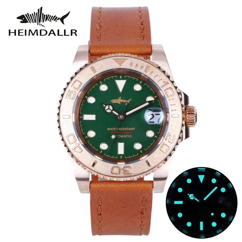 HEIMDALLR Bronze Diver Watch HMCR21 NH36 Automatic Sapphire BGW-9 Lume 44MM Yachmaster 30Bar