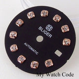 Dial Face fit NH05 NH06 NH07 Watch Movt 20.5mm Sunburst Watch Dial with Rhinestone Markers for 26mm Lady Watch Parts Mod