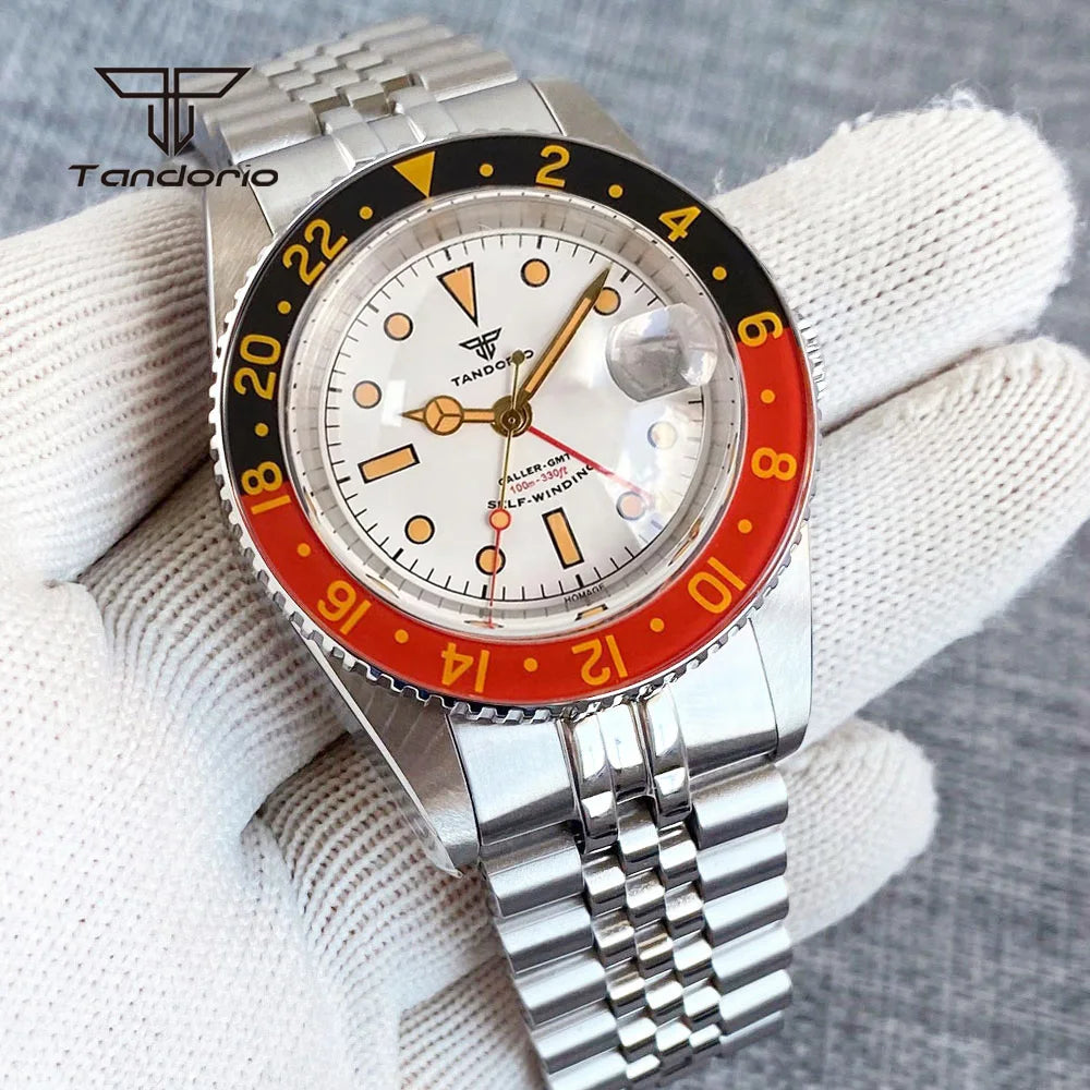 Tandorio NH34 GMT Watch 6542 homage 38mmTD218S Sapphire Tandorio NH34 GMT Watch 6542 homage 38mmTD218S Sapphire