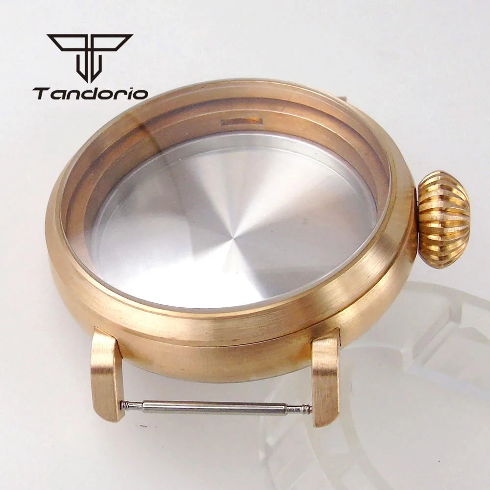 46mm Real Cusn8 Bronze Watch Case Big wrist Sapphire NH34 NH35 NH36 ETA2824 PT5000 Movement 10Bar