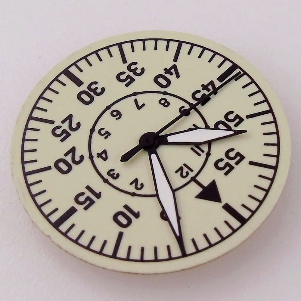 Quadrante Orologio California 29mm – Nero/marrone, Ottone, Per Movimenti NH35, ETA, Miyota