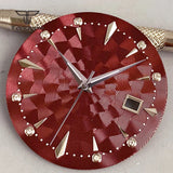 35mm Watch Dial Multicolor Texture Face Date Window Fit NH35 Automatic Watches Sword Hands Set Wristwatch Accessories Mod Parts
