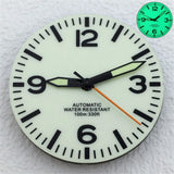 Full Luminous Dial 29mm dial Black White Dial With Hands Fit NH34 NH35 NH36 Movement Green Luminous Watch parts