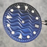 28.5mm ウォッチダイヤル ウォーターリップル グラデーションカラー ウォッチフェイス グリーン 夜光面 メンズウォッチアクセサリー NH35ムーブメント用