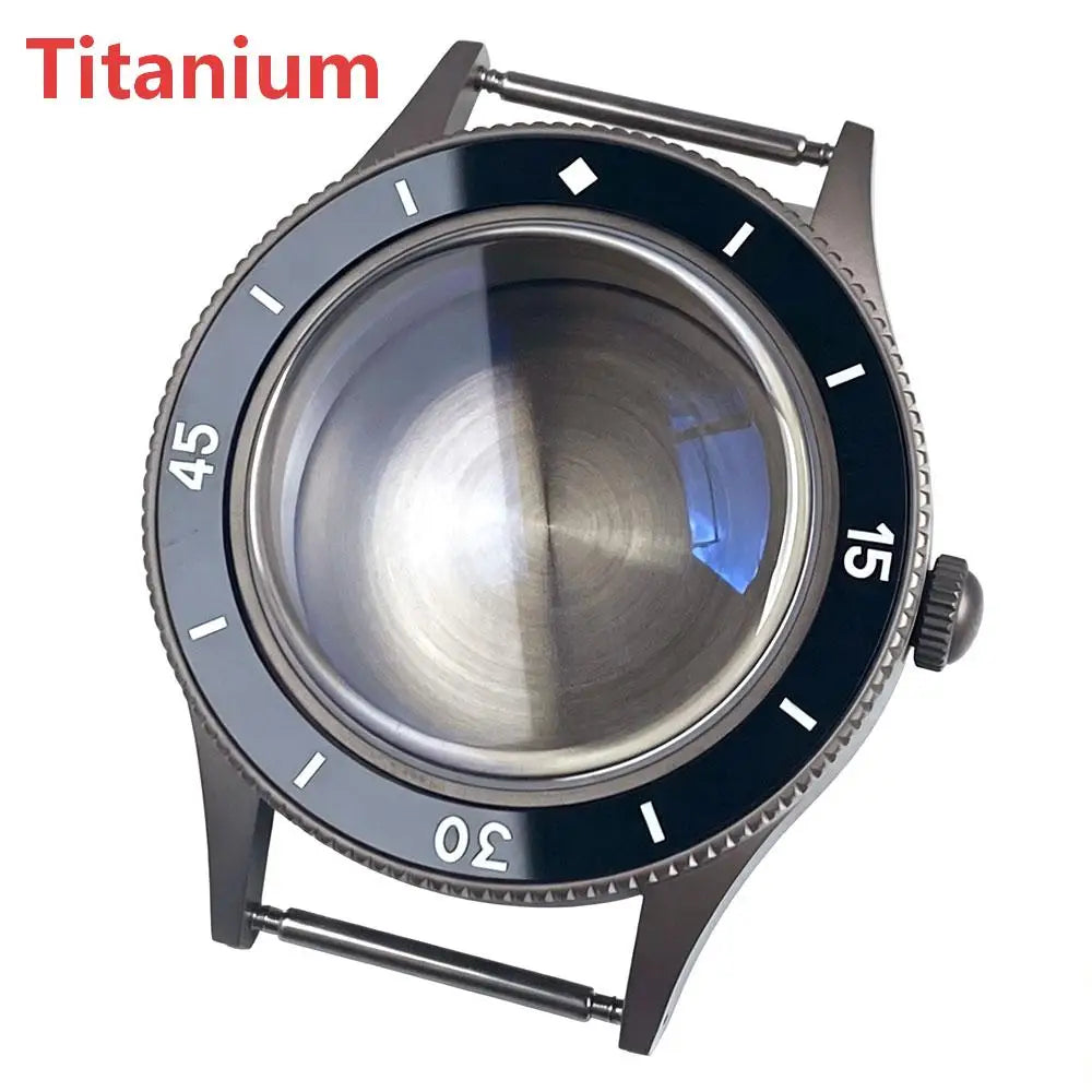 Titanium Watch Case for Fifty Fathoms Diver NH34 NH35 NH36 NH38 ETA2824 PT5000 ST2130 Miyota 8215 821A Movt 20ATM Domed Sapphire