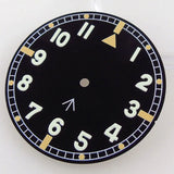 33.5mm Black Watch Dial Fit For NH34 NH36 NH35 Automatic Movement Arabic Numerals