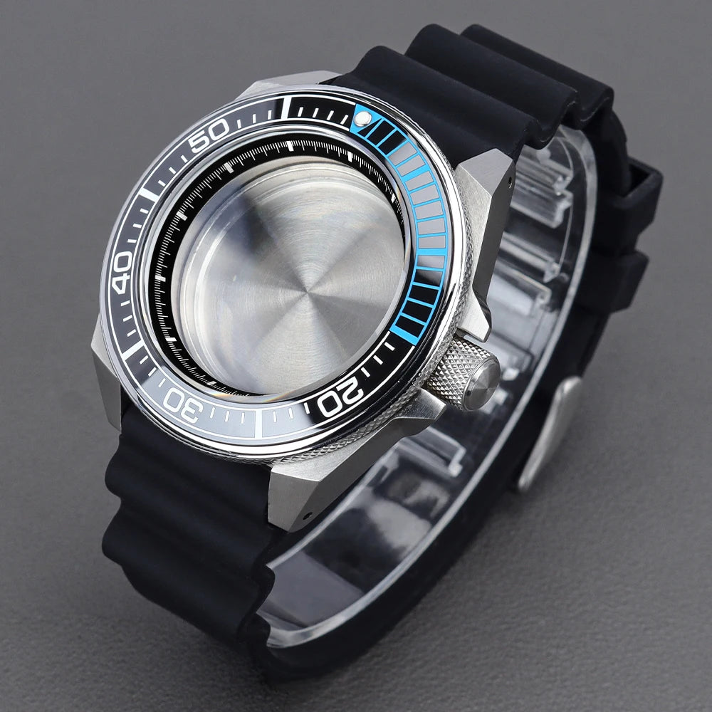 43.8mm Samurai King Watch Case Sapphire Ceramic Insert For Seiko NH35 NH36 NH34 Movement Mod 10ATM