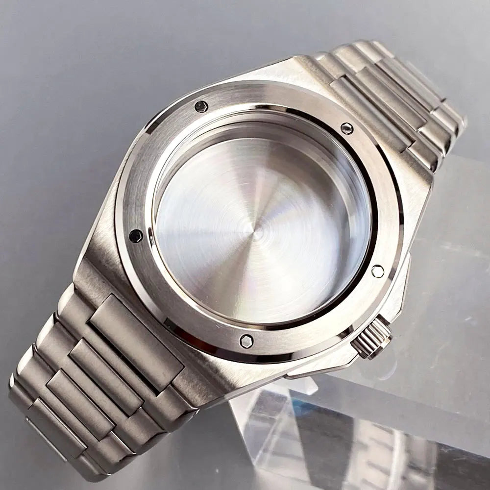40mm Engineer Watch Case Glass back Solid back For  NH35 NH36 NH34 PT5000 ETA1824  Movement Bracelet Rubber strap Two tone gold