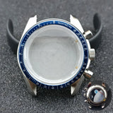40mm Speedmaster Watch Case Stainless Steel  For VK63 VK64 Chronograph Quartz Movement Mineral Moon Foorprint Sterile Caseback