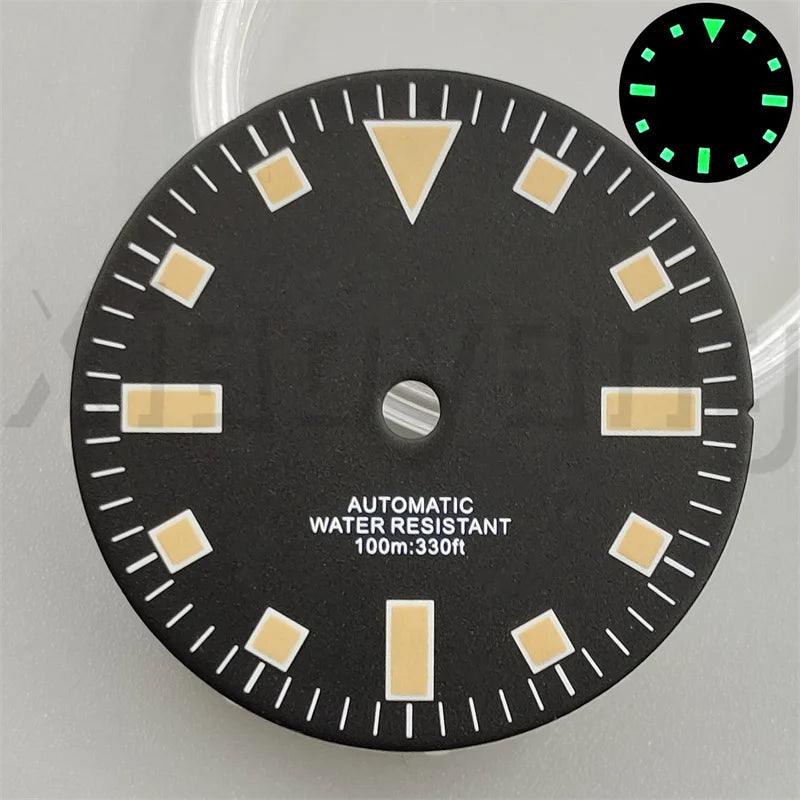 California Dial 29mm Sterile Green Luminous for NH35 NH36 NH34 ETA2824 PT5000