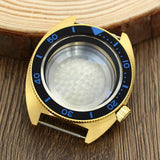41mm Gold PVD Captain Willard Watch Case Domed Sapphire Tuna Turtle for Seiko MOD NH35 NH36 NH34 4R36 Movts Abalone Screw Crown