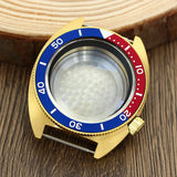 41mm Gold PVD Captain Willard Watch Case Domed Sapphire Tuna Turtle for Seiko MOD NH35 NH36 NH34 4R36 Movts Abalone Screw Crown