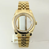 Two Tone Round Edge Watch Case 39mm 36mm Sapphire Crystal Glass For Seiko NH35 NH36 NH38 NH34 Miyota 8215 Movement Presidential Bracelet