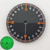 28.5mm dial 24-hour NH35 dial Full luminous dial suitable for NH34 NH35 NH36 movement green luminous watch parts FOR WATCH DIAL