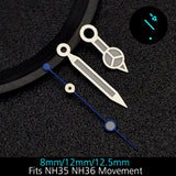 28.5mm blue lume NH35 NH34 Dial Single Calendar Submariner style with Hands Watches accessory