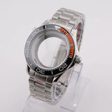 42mm NH35 Stainless Steel Seamaster Watch Case Mineral/Sapphire Glass Black Ceramics Bezel Insert with Bracelet for Seiko Mod Seamaster Build Parts