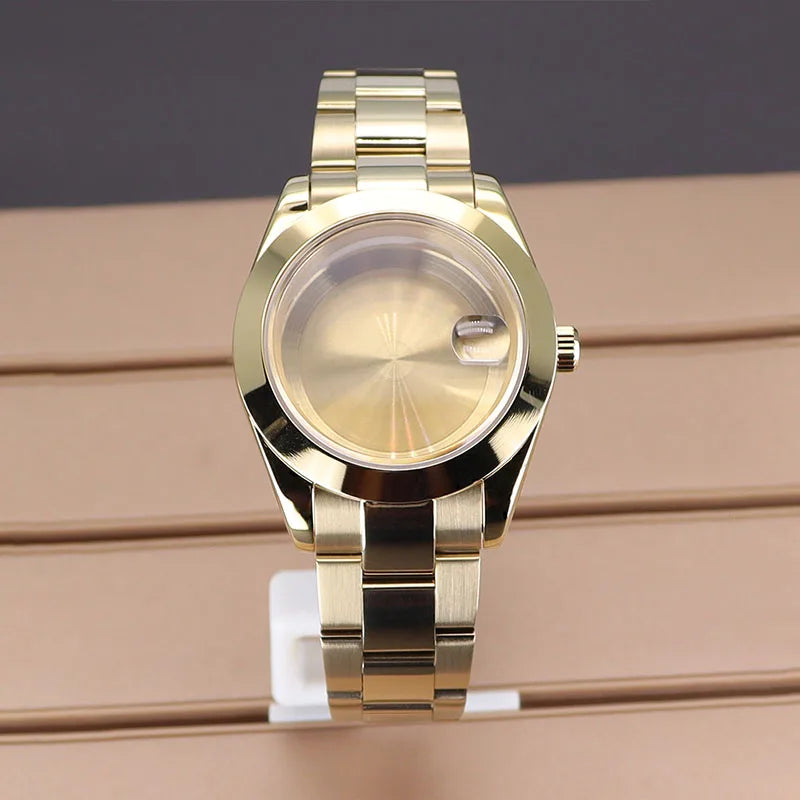 Explorer Watch Case 36mm/39mm Silver Rose Gold yellow Gold Two tone Sapphire 316L stainless Steel For Nh35 Nh36 NH34 NH38 Nh70 Miyota 8215 8285Movement