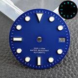 28.5mm blue lume NH35 NH34 Dial Single Calendar Submariner style with Hands Watches accessory