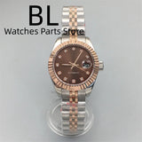 28mm Lady Watch BLIGER Luxury Two Tone Rose NH05 Automatic Watch Sapphire Diamond