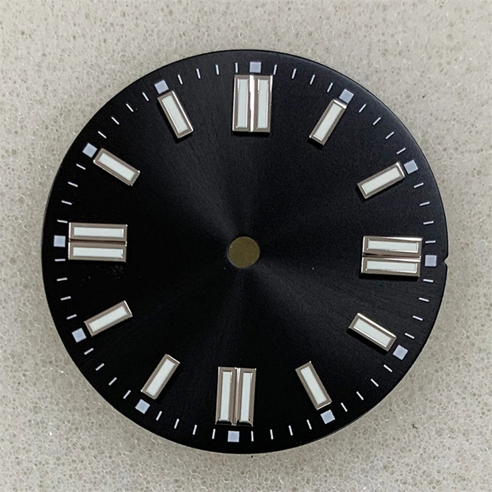 28.5MM sunburst watch Dial Green Luminous Watch Dial for NH35/ETA2836 2824/Pt5000/ 8215/Mingzhu 2813 Movement Watch Modification Accessories