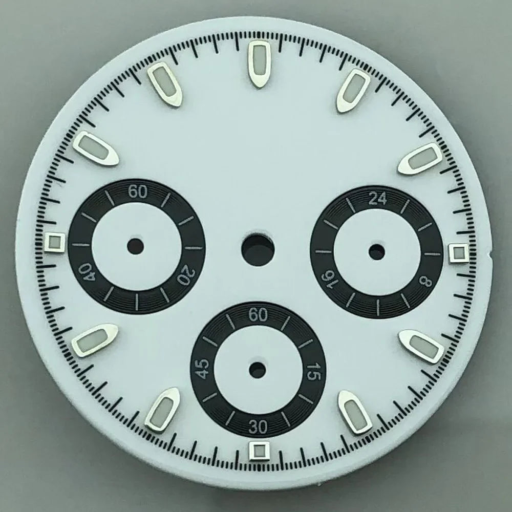 29.8mm Sterile VK63 Dial Luminous Black Withe Gray Blue Gold Orange quartz Chronograph Movement