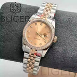 31mm Women's Watch BLIGER Two Tone Gold Case Sapphire Japan NH05 Movement 10ATM