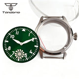 ETA6498 Watch case ST3621 42mm Manual Winding Pilot+37mm Dial Set Sapphire Transparent Back 5ATM