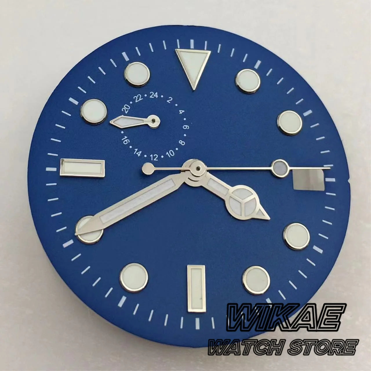 29mm Sterile TMI NH37 Watch Dial Hand Set Black Blue Green Dial Silver Orange Index Green Luminous