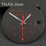 Black NH35 28.5mm Watch Dial Who Cares  With Lightning Second Hands For NH35 4R35 Movement Who Cares Lt's Already Late Replace Watch Dial