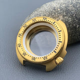 PVD Gold Turtle Abalone Watch Case 6105 6309 Crown at 4.1 Fit NH35 NH36 Movement 200m Waterproof Resistance Diving Men's Watch Case