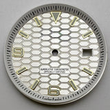 33.8mm NH35 Dial S Logo Gold Sterile Honeycomb Dial Suitable For NH35/NH36 Automatic Movement Vertical Lines Watch Accessories