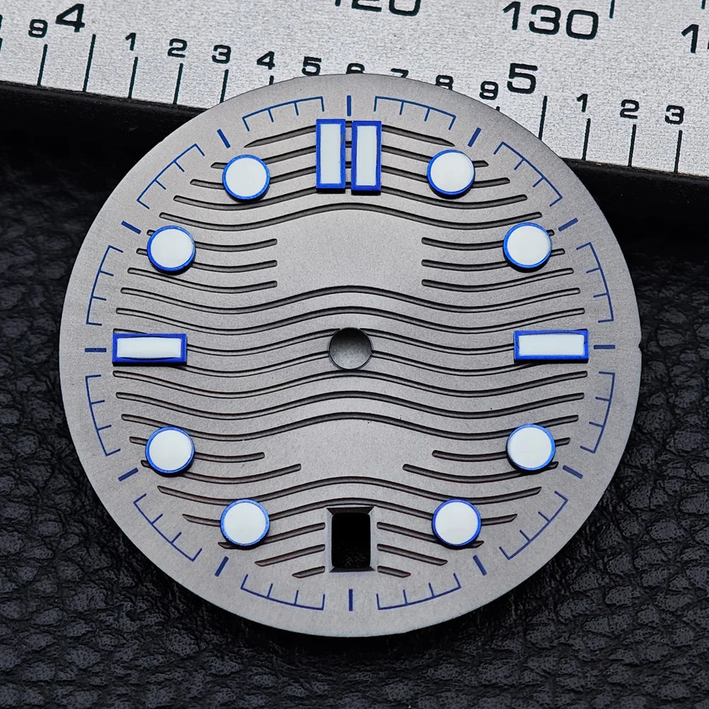 31.7mm seamaster Watch Dial For 300 Series NH35 NH36 Movement 6 O‘clock Date C3 Green Luminous Mechanical Watch Parts