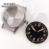 39mm vintage pilot Case 33.5mm Dial Sapphire Glass For NH35 NH35A 2824 PT5000 Waterproof Watch Case Screw Crown