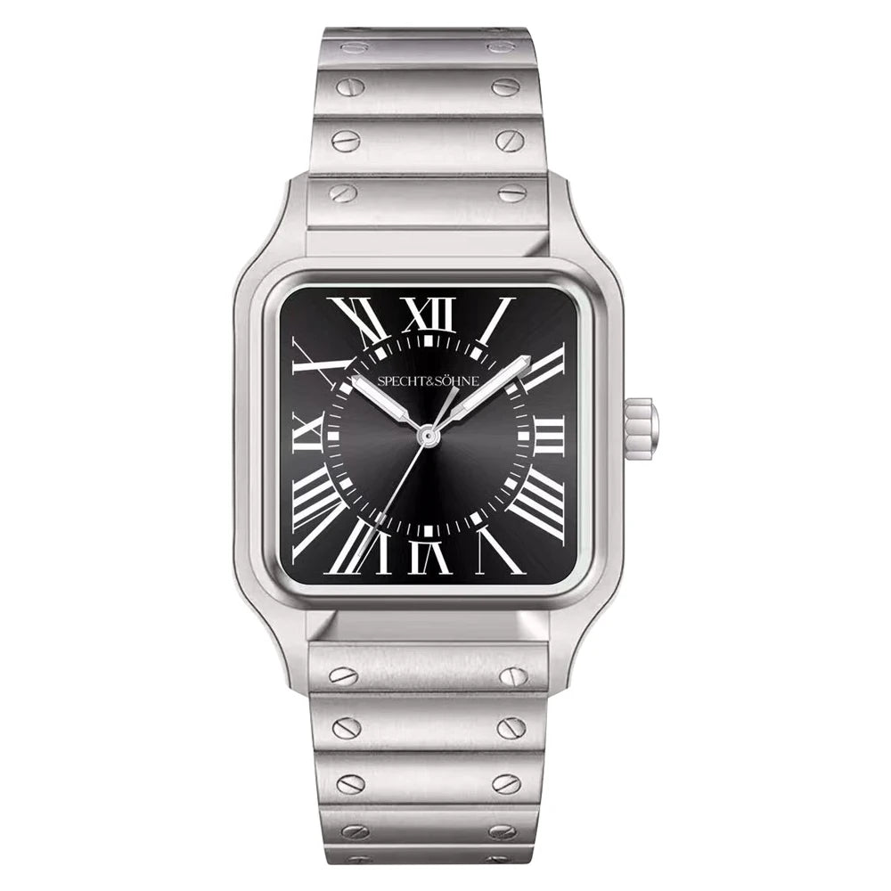Quartz Square Watch Specht & Söhne Classic 34MM Ultra thin Casual Watch Sapphire 50M Waterproof Reloj Hombre