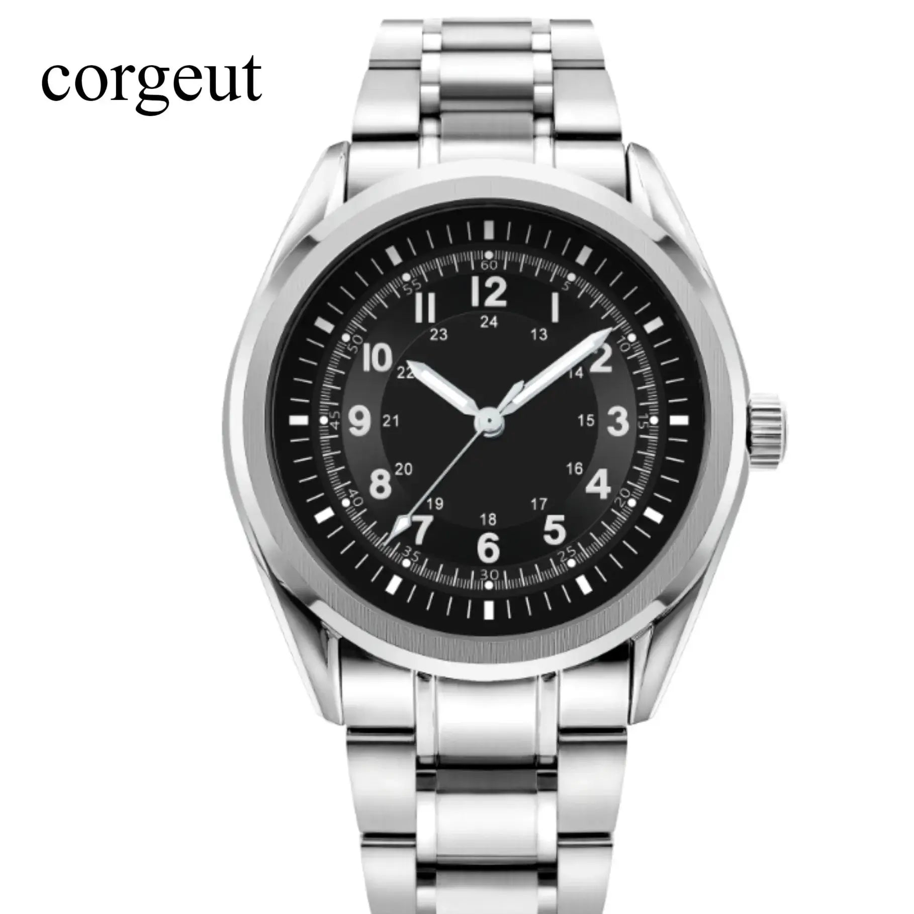 40mm Field Watch Corgeut 6031 Japan NH35 Automatic Sapphire 5ATm Pilot