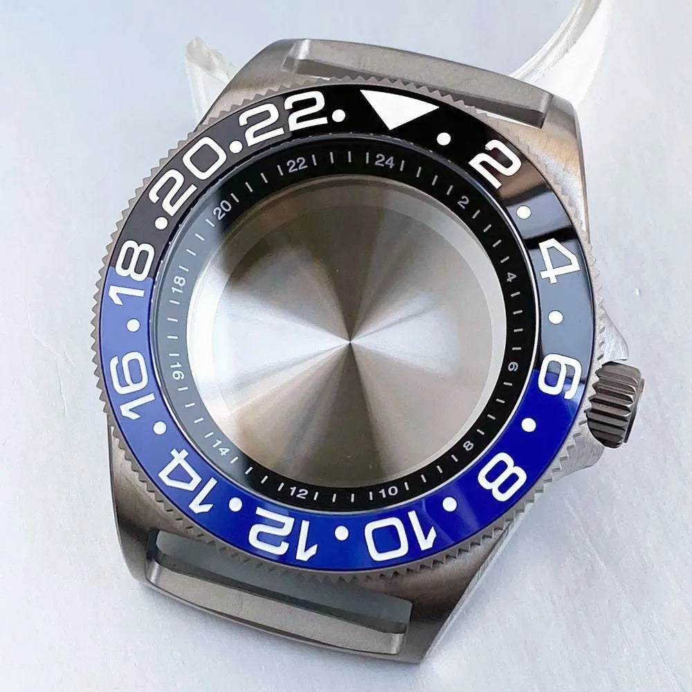 42MM Titanium GMT Watch Case Fit NH34 NH35 NH36 ETA2824 PT5000 Fxd mod Case Watch Anti Allergy Sapphire Glass