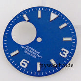 Fit NH38 NH38A Automatic Movement 29mm Blue/Green/White/Orange/Black Watch Hollow Dial Green Luminous Marks Watch Spare Parts