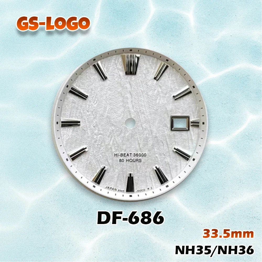 33.5mm GS Logo Dial Multi-Color NH35/NH36 Movement Men's Watch Modification Accessories