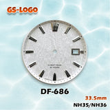 33.5mm GS Logo Dial Multi-Color NH35/NH36 Movement Men's Watch Modification Accessories